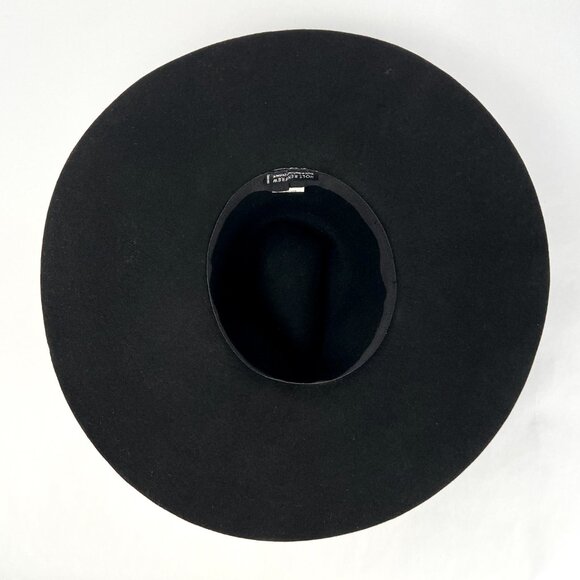HOLT RENFREW CLASSIC BLACK FELT WOOL WIDE BRIM HAT MADE IN ITALY main image 7